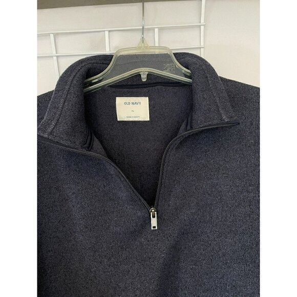 Old Navy Men's Quarter Zip Pullover Long Sleeve Knit Sweatshirt Navy Blue Sz XL - Picture 4 of 9